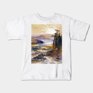 Excelsior Geyser, Yellowstone Park, Thomas Moran 1873 Kids T-Shirt